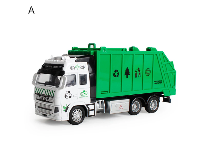 Kids Toy Car Pull Back Alloy Vehicle Model Engineering Garbage Sanitation Truck A