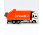 Mini 1/48 Garbage Truck Model with Trash Can Kids Children Toys Birthday Gift Orange
