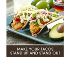 Holder Stand, Racks with Handles, Set of 4 Stainless Steel Serving Trays, Easy To Fill Tacos Plates, Oven Grill Dishwasher