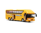 Car Toy Easy to Operate Pull Back Drive Alloy Long-distance Bus Model for Boy-Yellow