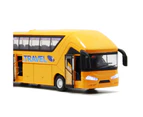 Car Toy Easy to Operate Pull Back Drive Alloy Long-distance Bus Model for Boy-Yellow