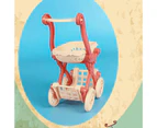 Shopping Cart Model Simulated Portable Plastic Doll Accessories Shopping Cart for Ornament Rose Red