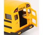 School Bus Toy Realistic Looking Rubber Wheels Open-able Doors Relieve Boredom Alloy Long Nose Friction Powered School Bus Model Birthday Gift