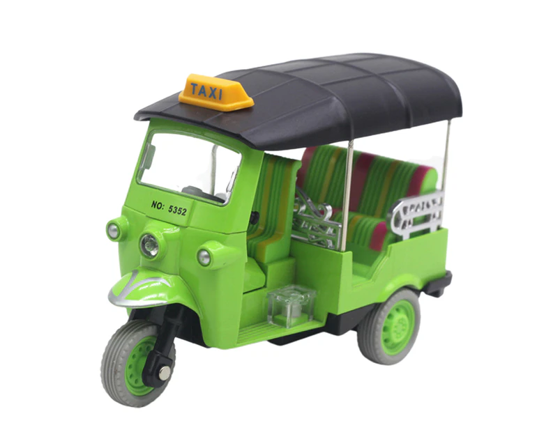 Tricycle Model Simulation Display Souvenirs Alloy Pull Back Diecast Vehicles Gift for Kids Green