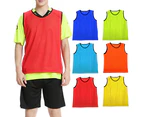 Unisex Kids Adult Outdoor Sport Football Training Match Mesh Sleeveless Vest Top Blue