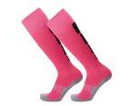Adult Breathable Football Soccer Sports Training Men Sports High Tube Socks Pink Black#