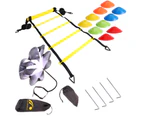 Speed Footaball Agility Ladder Training Equipment Set with Resistance Chute Yellow