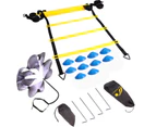 Speed Footaball Agility Ladder Training Equipment Set with Resistance Chute Green