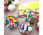 Keychain World Flag Football Hanging Decor Durable Car Key Chain for Bag Multicolor