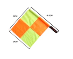 1 Pair Referee Flag Exquisite Easy to Use Stainless Steel Tube Soccer Judge Linesman Flag Football Referee Tool Orange Yellow