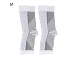 1 Pair Plantar Fasciitis Socks Arch Support Soft Breathable Nylon High Elastic Compression Foot Sleeve for Men White