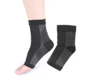 1 Pair Plantar Fasciitis Socks Arch Support Soft Breathable Nylon High Elastic Compression Foot Sleeve for Men Black
