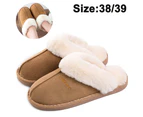 Womens Slipper Memory Foam Fluffy Soft Warm Slip On House Slippers - Khaki