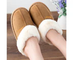 Womens Slipper Memory Foam Fluffy Soft Warm Slip On House Slippers - Khaki