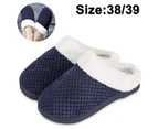 Women's Soft Memory Foam House Slippers Comfort Warm Slip on House - Navy blue