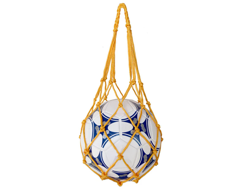 Net Bag Weaving Equipment Multi-colors Single Ball Mesh Bag for Gym Yellow