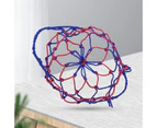 Net Bag Weaving Equipment Multi-colors Single Ball Mesh Bag for Gym Blue & Red