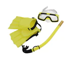 1 Set Snorkeling Goggles Good Toughness Safe Breathing Waterproof Kids Wide Vision Swimming Eyewear Snorkel Swim Fins for Underwater Diving Yellow