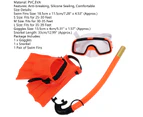 1 Set Snorkeling Goggles Good Toughness Safe Breathing Waterproof Kids Wide Vision Swimming Eyewear Snorkel Swim Fins for Underwater Diving Orange