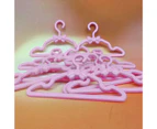 20 Pcs Dollhouse Hangers Reusable Multifunctional Plastic Pink Miniature Clothes Rack for Doll Pink