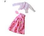 1Set Doll Tops Pants Delicate Imagination Development Compact Fashion Handmade 1/6 Doll Clothes for Game F
