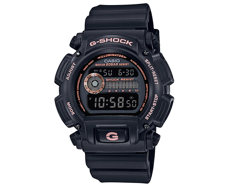 G-Shock Digital Black and Rose Gold Mens Watch DW9052GBX-1A4