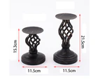 Metal Vintage Candle Holders for Pillar Candle - Set of 2 Candlestick Holders，for Gifts, Wedding