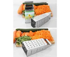 Stainless Steel Manual Cheese Grater Box 4 Sides with Container Box (Silver)