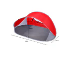 Pop Up Camping Tent Beach Portable Hiking Sun Shade Shelter Fishing 4 Person   - Red