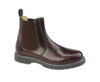 Grafters Mens Leather Chelsea Boots (Burgundy) - DF2229