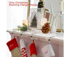 Christmas Xmas Stockings Hanger Holder Mantle Hooks Fireplace Clip Home Decor Supplies - Silver