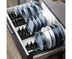 40cm Dish Rack Kitchen Drawer Built-In Storage Rack Layered Partition Tableware Rack