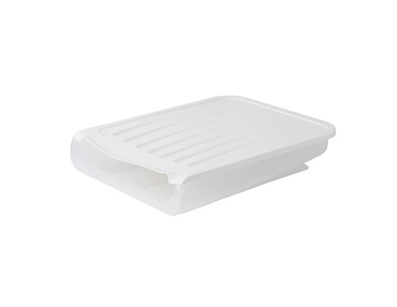 SY-HZ-203 Single Layer Automatic Rolling Egg Storage Box With Lid(White)