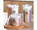 2 PCS Kitchen Petals Moisture-proof Storage Cans Plastic Compartment Sealed Food Cans, Capacity:3 Grids