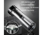H10008 Double-Layer Glass Cup With Transparent Crystal Heat Insulation Tea Cup, Capacity: 330ml(Gray)