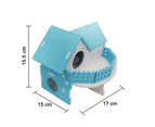 Hamster Hideout, Assemble Hamster Hut Villa, Cage Habitat Decor Accessories, Play Toys for Hamster Hamster Bedroom - Blue white