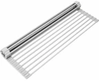 Over The Sink Multipurpose Roll-Up Dish Drying Rack (Warm Gray, Large - 20.5" X 13.1")$Sturdy Extra Large（20.5" X 13.1"） Multipu