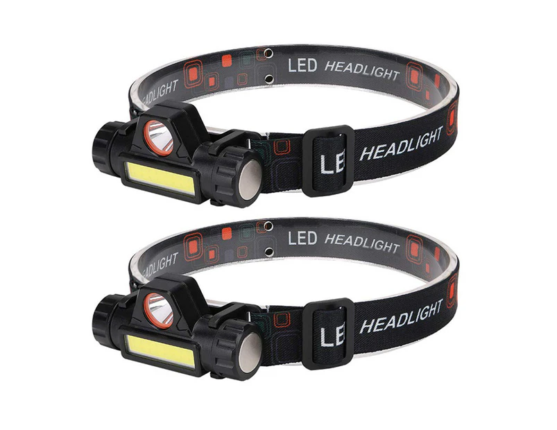 Rechargeable Headlights 2 Pack, Adjustable Angle and Strap Headlights