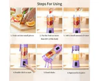 Portable Blender Electric Juicer Blender Usb Blender Mini Food Processor Smoothie Blender Personal Handheld Mixer - Purple