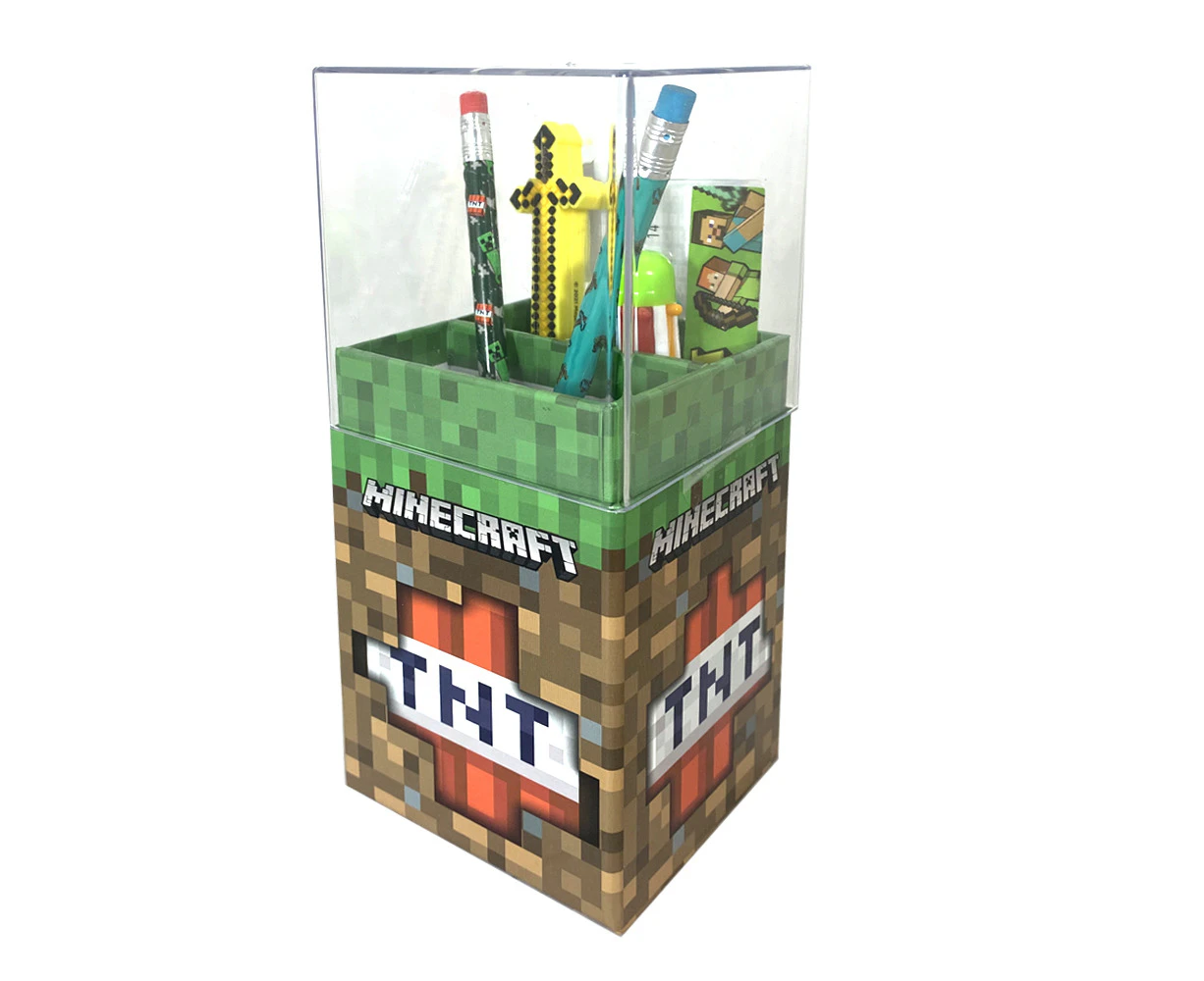 Minecraft Desk/Stationery Caddy/Storage/Organiser w/Sword Pen/Pencils/Pens/Ruler