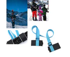 Skiing Adjustable Shoulder Carrier Handle Strap Porter Hook for Ski Snowboard Black