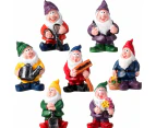 7 Pcs Resin Statues Garden Mini Dwarf Statues for Dining Table and Garden Decor