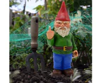 15 Cm Middle Finger Garden Gnome - Gnomes Go Away Statue Funny Garden Lawn Ornaments, Indoor Or Outdoor Decorations