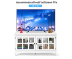 Giantex TV Stand Entertainment Center w/Glass Doors Media Console Adjustable Shelf for Living Room Bedroom, White