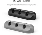 2 Pack Cable Clips - Cord Organizer, Cable Management, 6mm Wire Holder System - Rubber Adhesive Cord Hooks Fit Home