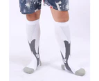 Outdoor Running Sports Breathable Nurses Athletic Compression Calf High Socks Black