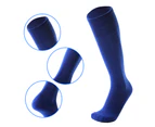 Outdoor Sports Breathable Unisex Hiking Soccer Knee High Compression Tube Socks Royal Blue