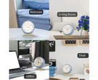 Small Table Clocks, Classic Non-Ticking Tabletop Alarm Clock Battery Operated Desk Clock (Blue)