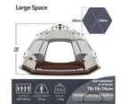 4 Man Beach Tent Shelter Camping Pop Up Instant Dome Family Shade Hiking Sun Rain Picnic Outdoor 240x240x135cm Creamy White