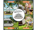 4 Man Beach Tent Shelter Camping Pop Up Instant Dome Family Shade Hiking Sun Rain Picnic Outdoor 240x240x135cm Creamy White